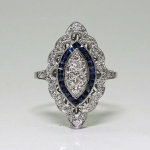 Women's ring 925 Silver with sapphires
